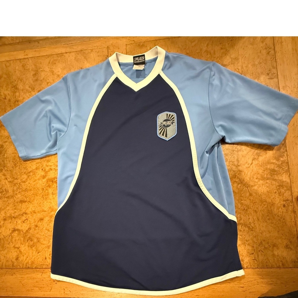 Fox Racing Jersey Mens L Blue Good Short Sleeve Motocross MTB Colorblock Shirt